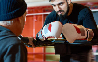 Fighter and Coach Speaking